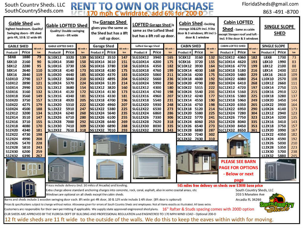 STORAGE SHEDS BARNS TAMP NAPLES ORLANDO SARASOTA LAKELAND BRADENTON