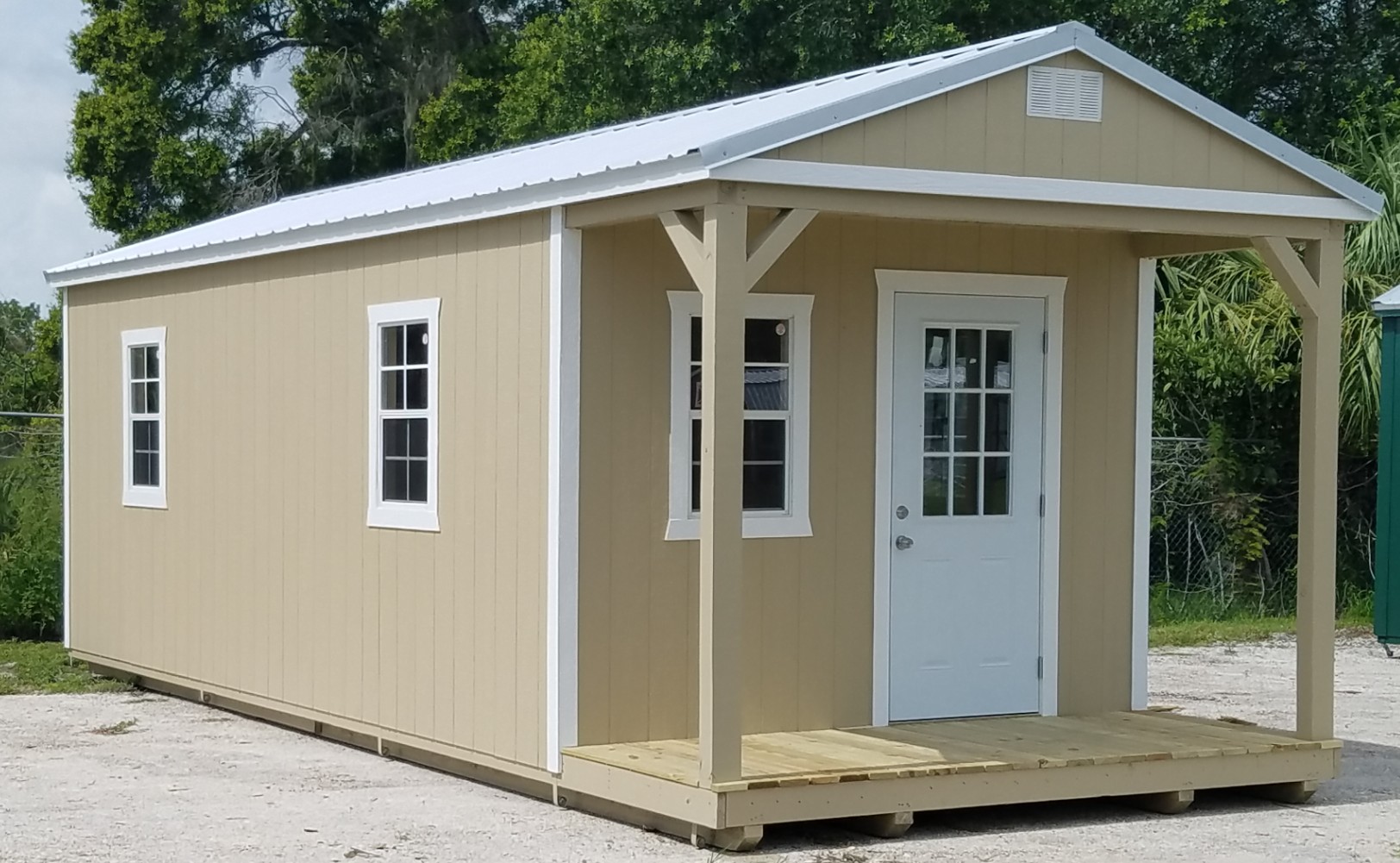 brown portable cabin with porch for sale in fort myers fl