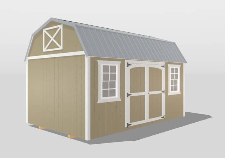 side lofted barn shed design in 3d