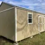 beige side lofted gable shed