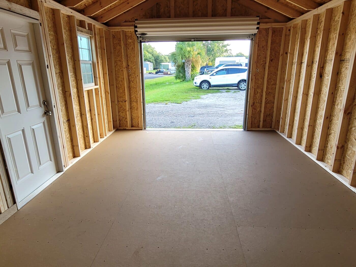 a-frame gable garage sheds interior