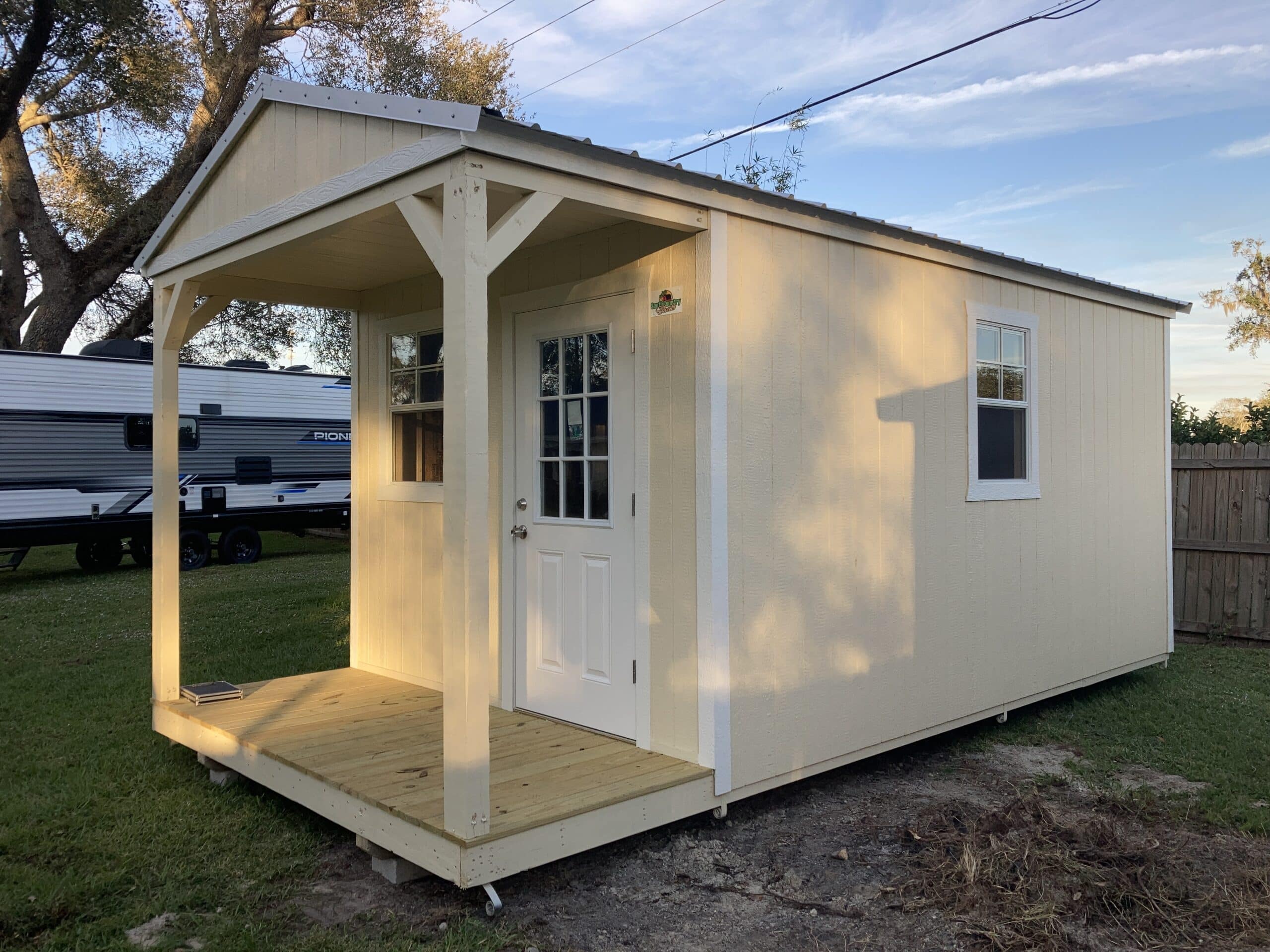 a beige cabin shed in orlando fl