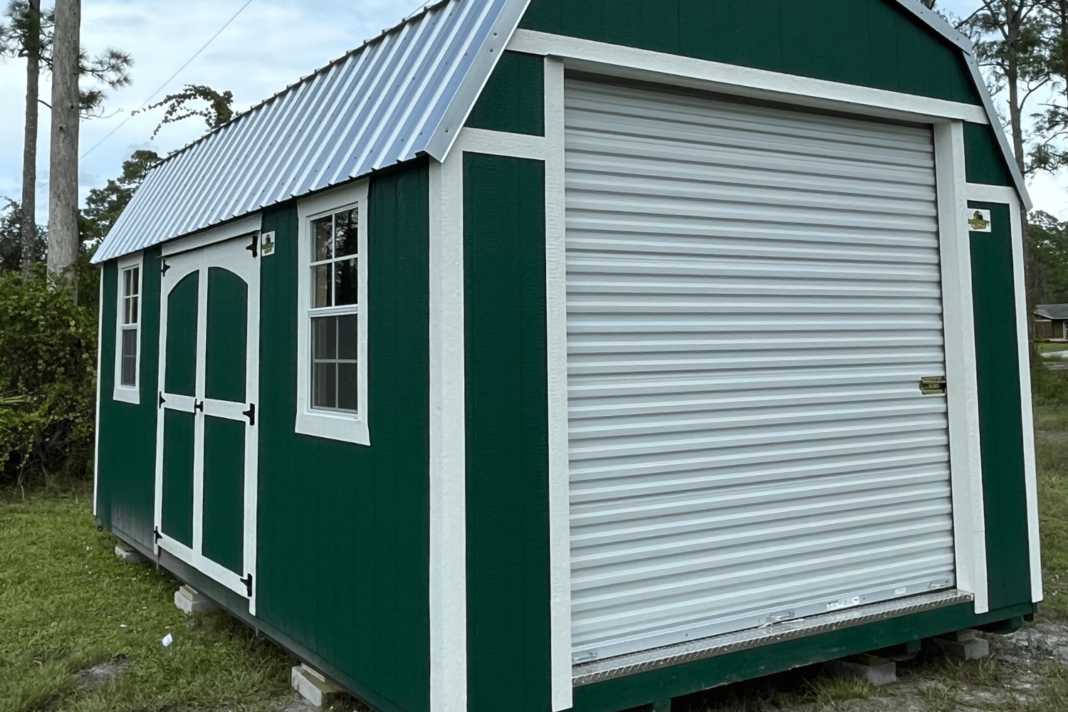 green garage with windows and double door in miami fl