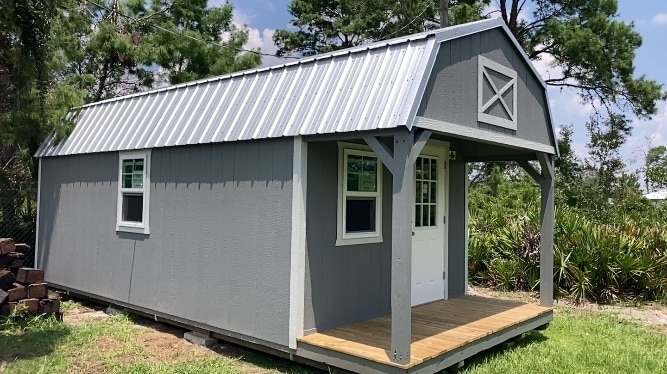 a grey cabin shed in fort lauderdale fl