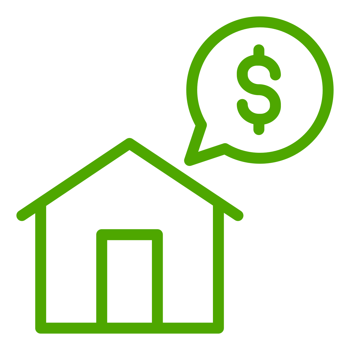 green house with money sign icon- raise property value with hurricane-rated sheds