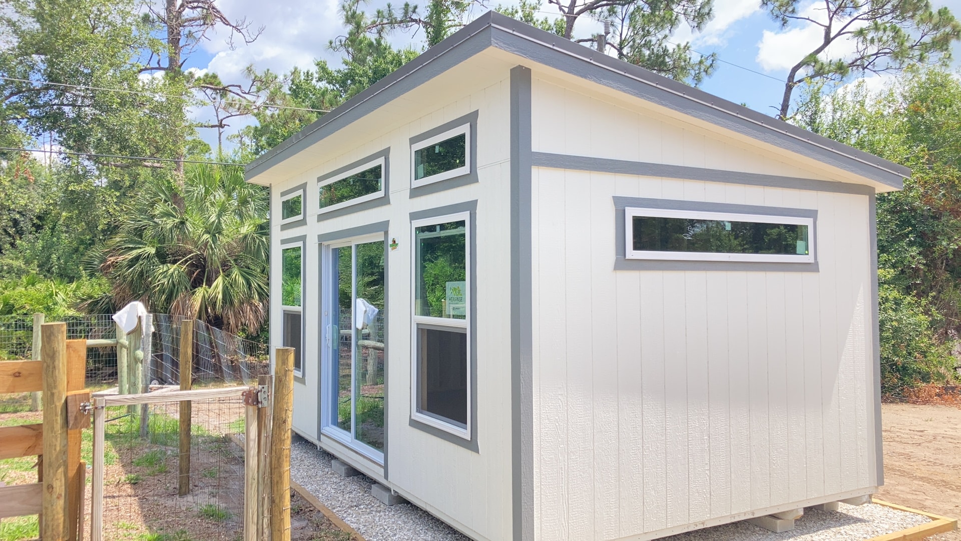 a white studio shed in orlando fl