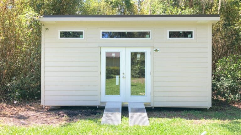 beige studio shed for sale in tavares fl