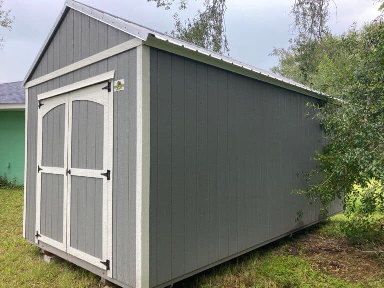 grey lofted gable shed